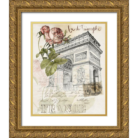 Paris Sketchbook II Gold Ornate Wood Framed Art Print with Double Matting by Parker, Jennifer Paxton