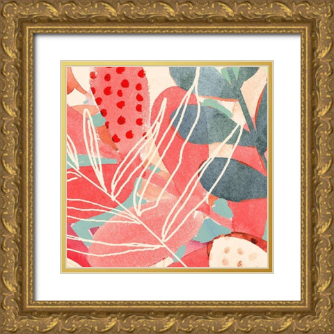 Tropical Assemblage IV Gold Ornate Wood Framed Art Print with Double Matting by Borges, Victoria