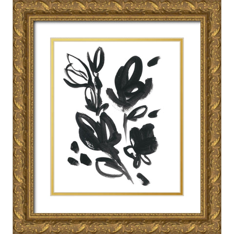 Cameo Bloom I Gold Ornate Wood Framed Art Print with Double Matting by Vess, June Erica