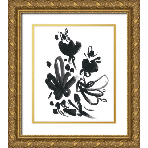 Cameo Bloom II Gold Ornate Wood Framed Art Print with Double Matting by Vess, June Erica