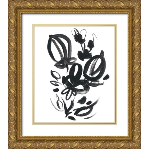 Cameo Bloom III Gold Ornate Wood Framed Art Print with Double Matting by Vess, June Erica