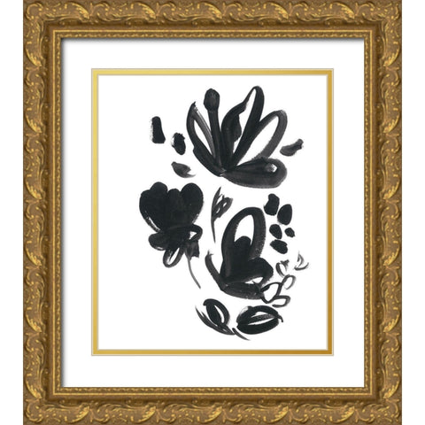 Cameo Bloom IV Gold Ornate Wood Framed Art Print with Double Matting by Vess, June Erica