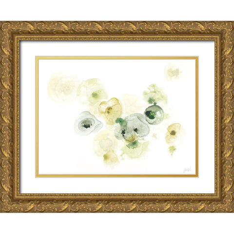 Rock Lichen II Gold Ornate Wood Framed Art Print with Double Matting by Vess, June Erica