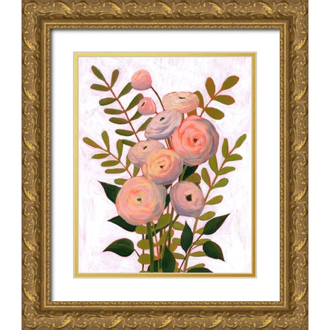 Flower Burst I Gold Ornate Wood Framed Art Print with Double Matting by Popp, Grace