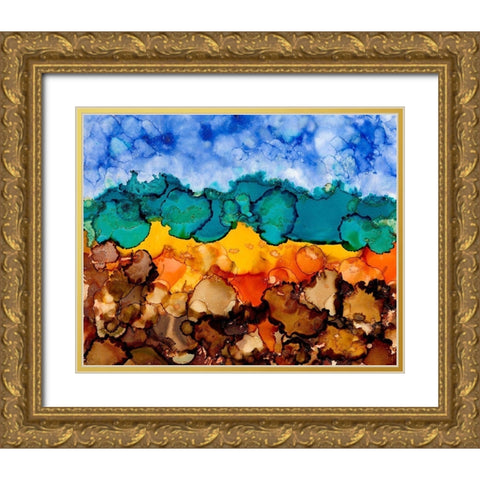 Autumn Terrain I Gold Ornate Wood Framed Art Print with Double Matting by Moore, Regina