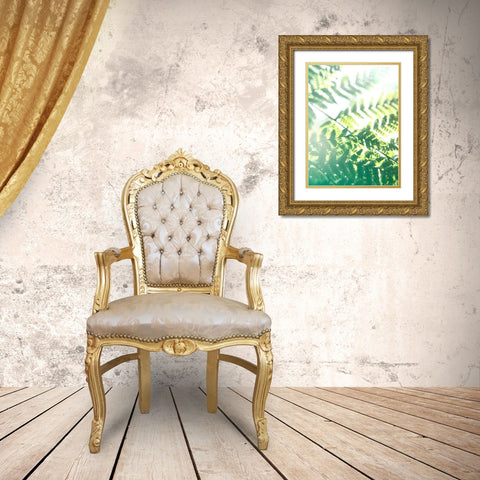 Fern Glow V Gold Ornate Wood Framed Art Print with Double Matting by Johnson, Jason
