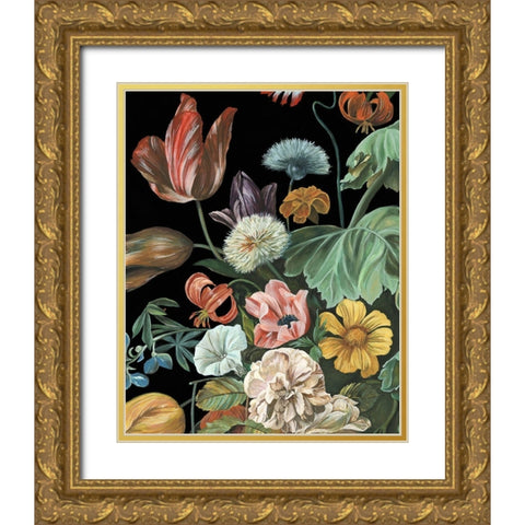 Baroque Floral I Gold Ornate Wood Framed Art Print with Double Matting by Wang, Melissa