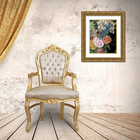 Baroque Floral II Gold Ornate Wood Framed Art Print with Double Matting by Wang, Melissa