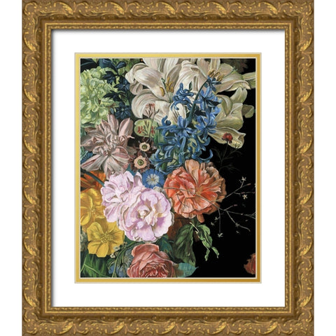 Baroque Floral II Gold Ornate Wood Framed Art Print with Double Matting by Wang, Melissa