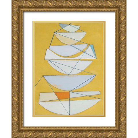 Abstract Sails III Gold Ornate Wood Framed Art Print with Double Matting by Delamater, Rob