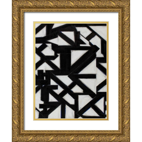 Topographic I Gold Ornate Wood Framed Art Print with Double Matting by Delamater, Rob