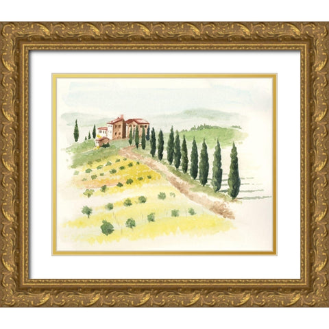 Tuscan Villa II Gold Ornate Wood Framed Art Print with Double Matting by Parker, Jennifer Paxton