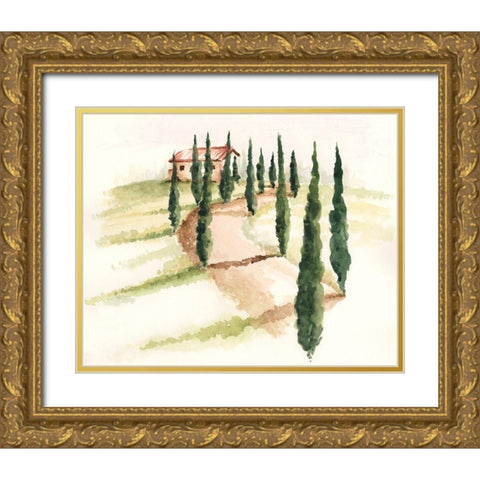 Tuscan Villa III Gold Ornate Wood Framed Art Print with Double Matting by Parker, Jennifer Paxton