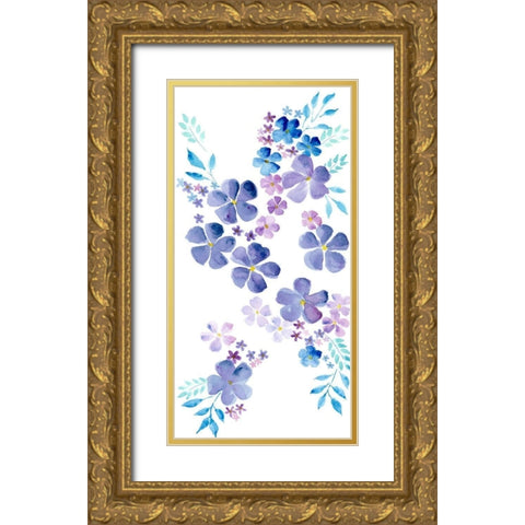 Amethystine Blooms I Gold Ornate Wood Framed Art Print with Double Matting by Moore, Regina