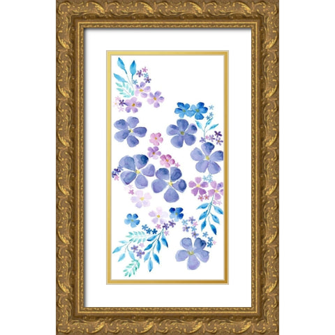 Amethystine Blooms II Gold Ornate Wood Framed Art Print with Double Matting by Moore, Regina