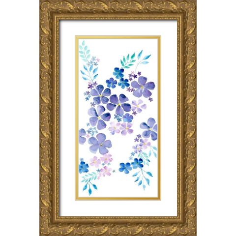Amethystine Blooms III Gold Ornate Wood Framed Art Print with Double Matting by Moore, Regina
