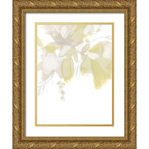 Viridis III Gold Ornate Wood Framed Art Print with Double Matting by Vess, June Erica