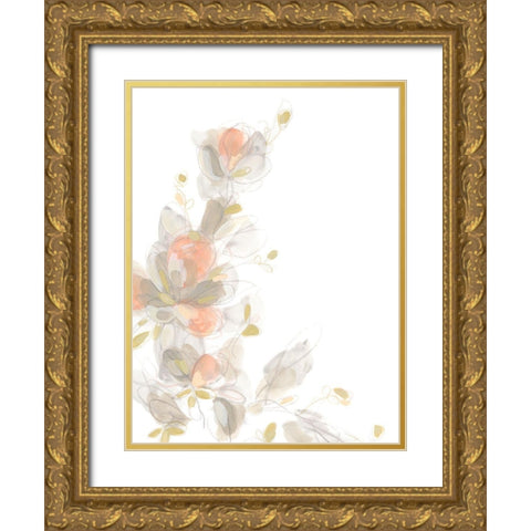 Roseus II Gold Ornate Wood Framed Art Print with Double Matting by Vess, June Erica