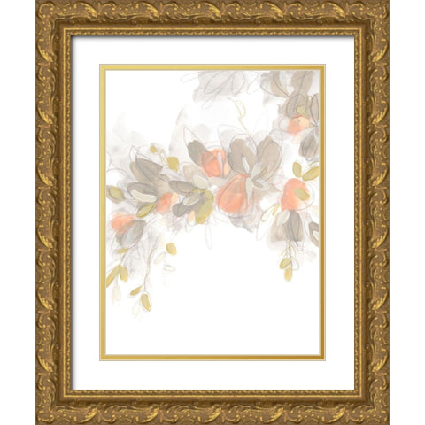 Roseus III Gold Ornate Wood Framed Art Print with Double Matting by Vess, June Erica