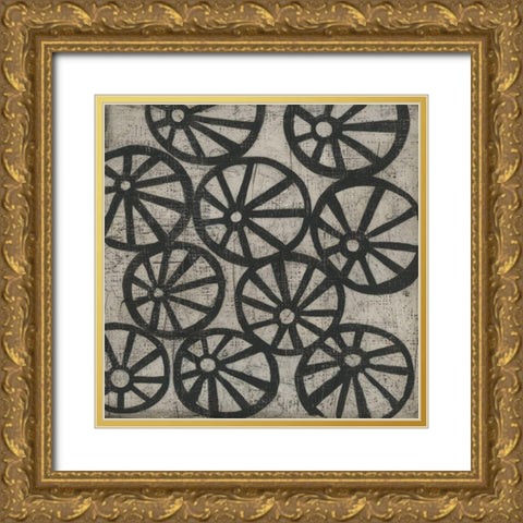 Stone IV Gold Ornate Wood Framed Art Print with Double Matting by Zarris, Chariklia