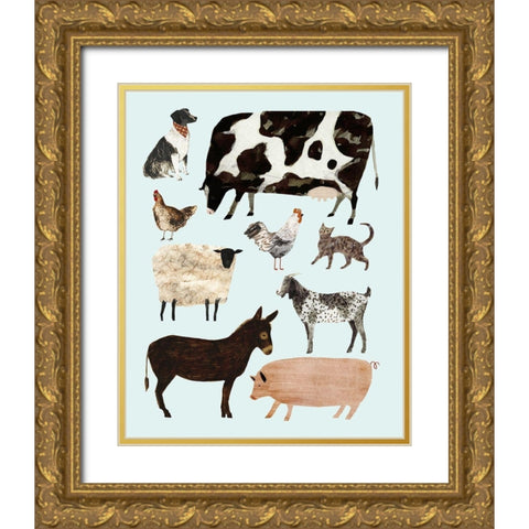 Barnyard Buds I Gold Ornate Wood Framed Art Print with Double Matting by Borges, Victoria