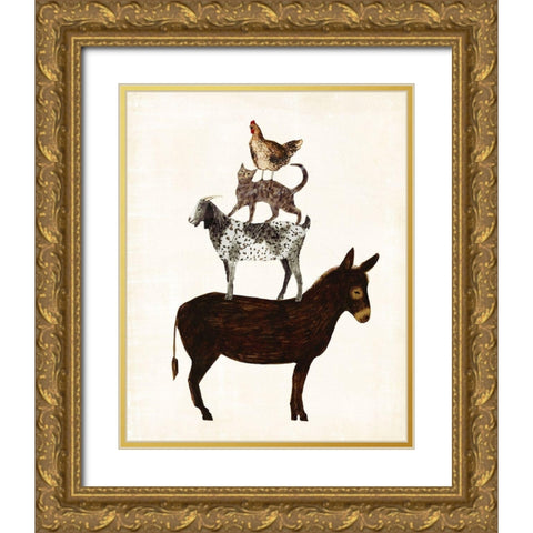 Barnyard Buds V Gold Ornate Wood Framed Art Print with Double Matting by Borges, Victoria