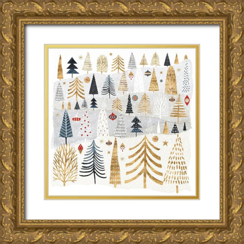 Christmas Chalet III Gold Ornate Wood Framed Art Print with Double Matting by Borges, Victoria