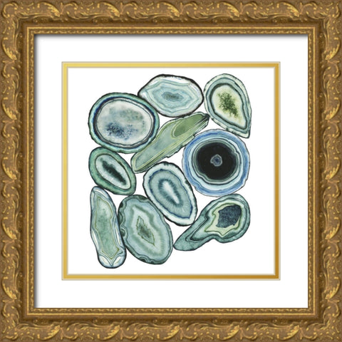 Stacked Agate I Gold Ornate Wood Framed Art Print with Double Matting by Popp, Grace
