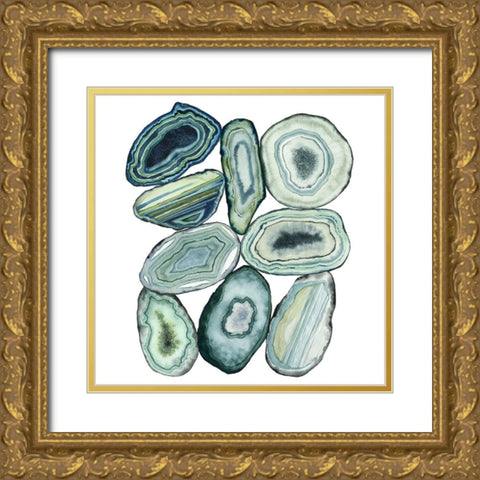 Stacked Agate II Gold Ornate Wood Framed Art Print with Double Matting by Popp, Grace