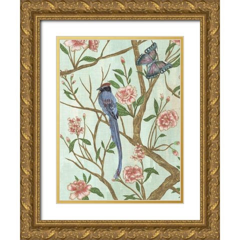 Delicate Chinoiserie I Gold Ornate Wood Framed Art Print with Double Matting by Wang, Melissa