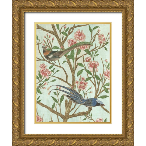 Delicate Chinoiserie II Gold Ornate Wood Framed Art Print with Double Matting by Wang, Melissa