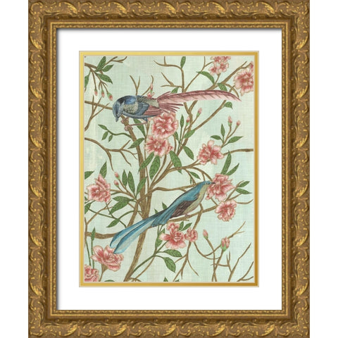 Delicate Chinoiserie IV Gold Ornate Wood Framed Art Print with Double Matting by Wang, Melissa