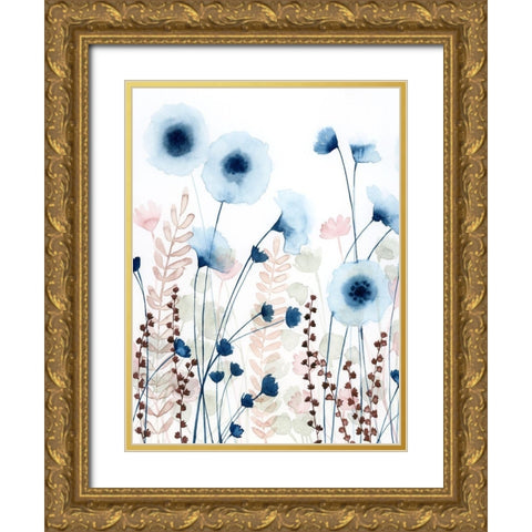 Sweet Flower Field II Gold Ornate Wood Framed Art Print with Double Matting by Popp, Grace
