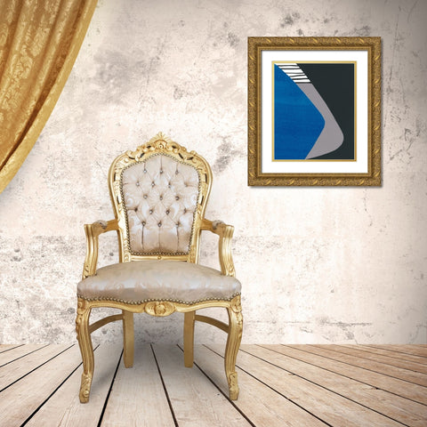 Memphis in Blue II Gold Ornate Wood Framed Art Print with Double Matting by Stramel, Renee W.