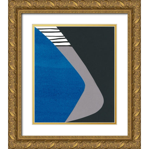 Memphis in Blue II Gold Ornate Wood Framed Art Print with Double Matting by Stramel, Renee W.