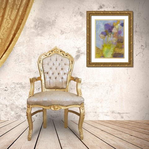 Blumen II Gold Ornate Wood Framed Art Print with Double Matting by Jachimiec, Sue