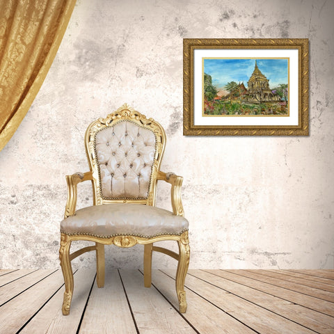 Chiang Mai II Gold Ornate Wood Framed Art Print with Double Matting by Wang, Melissa