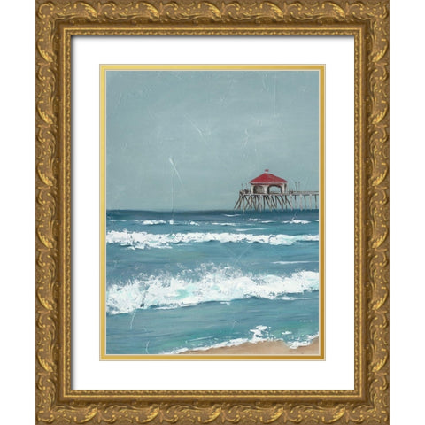Fishing Pier Diptych I Gold Ornate Wood Framed Art Print with Double Matting by Reynolds, Jade