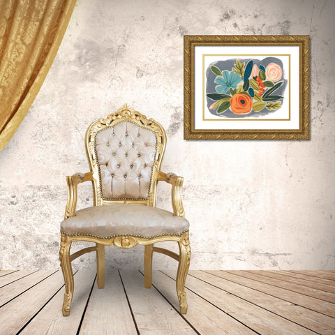 Bright Botany I Gold Ornate Wood Framed Art Print with Double Matting by Vess, June Erica
