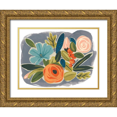 Bright Botany I Gold Ornate Wood Framed Art Print with Double Matting by Vess, June Erica