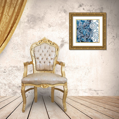 Cobalt Garden II Gold Ornate Wood Framed Art Print with Double Matting by Zarris, Chariklia