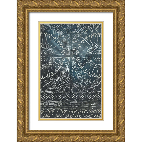 Indigo Journey I Gold Ornate Wood Framed Art Print with Double Matting by Zarris, Chariklia