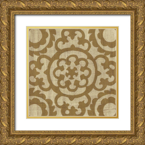 Neutral Masala IV Gold Ornate Wood Framed Art Print with Double Matting by Zarris, Chariklia