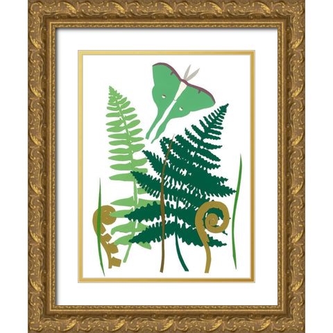 Fern Fantasy Garden I Gold Ornate Wood Framed Art Print with Double Matting by Ludwig, Alicia