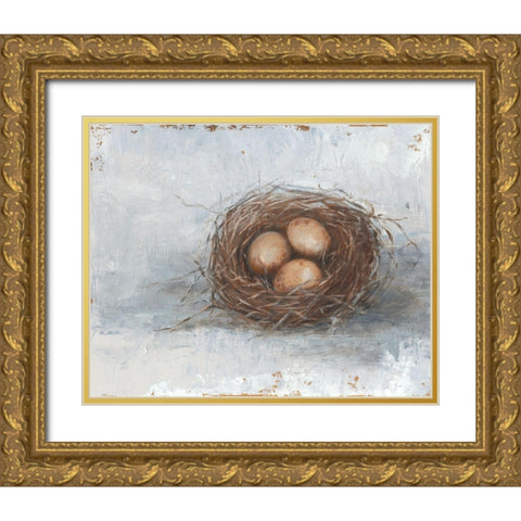 Rustic Bird Nest II Gold Ornate Wood Framed Art Print with Double Matting by Harper, Ethan