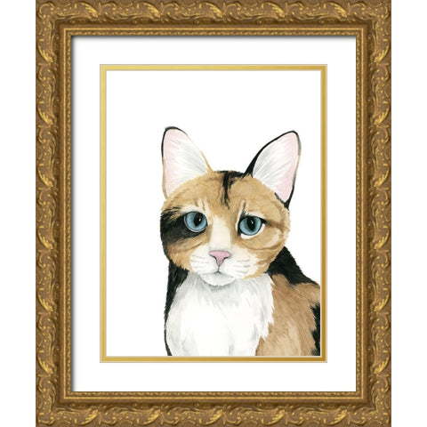 Cat Portrait II Gold Ornate Wood Framed Art Print with Double Matting by Popp, Grace