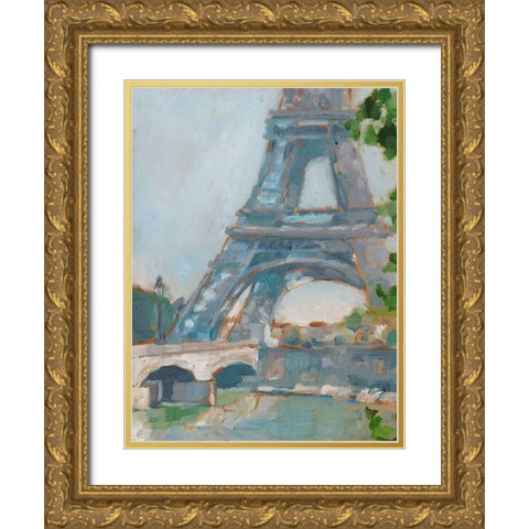 Impressionist View of Paris II Gold Ornate Wood Framed Art Print with Double Matting by Harper, Ethan