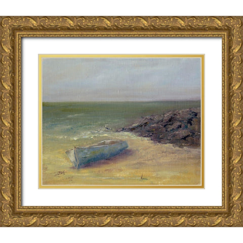 Tides Rolling In Gold Ornate Wood Framed Art Print with Double Matting by Wendling, Marilyn