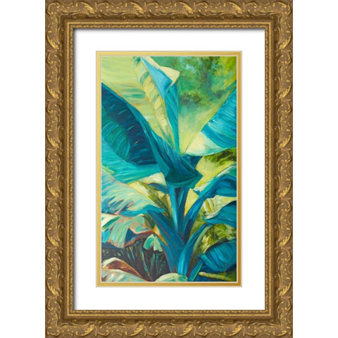 Green Banana Duo I Gold Ornate Wood Framed Art Print with Double Matting by Wilkins, Suzanne