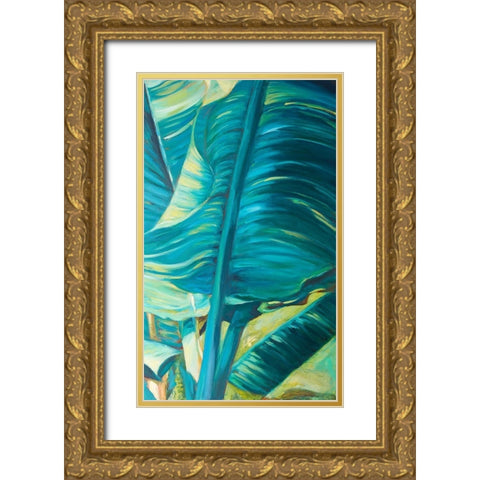 Green Banana Duo II Gold Ornate Wood Framed Art Print with Double Matting by Wilkins, Suzanne